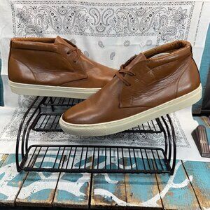 RARE Mr B's Brown Leather Round toe Brogue Ankle Lace Up Sneaker Mens Sz 12